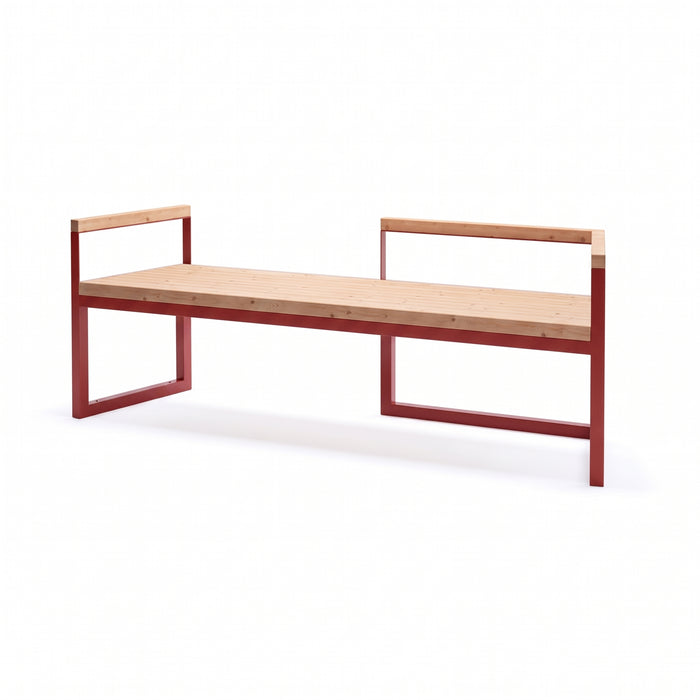 Gewerbefabrik Sitzbank Wernberg Outdoor Bank Parkbank Holz Rot RAL 3001