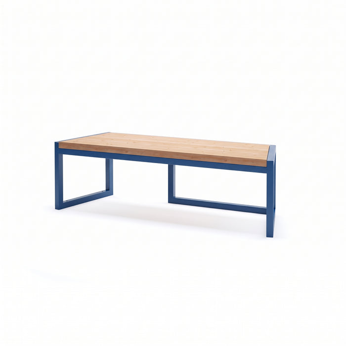Gewerbefabrik Sitzbank Werne Outdoor Bank Parkbank Holz Blau RAL 5005