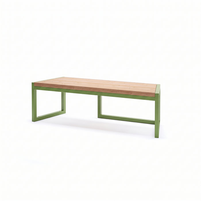 Gewerbefabrik Sitzbank Werne Outdoor Bank Parkbank Holz Grün RAL 6018