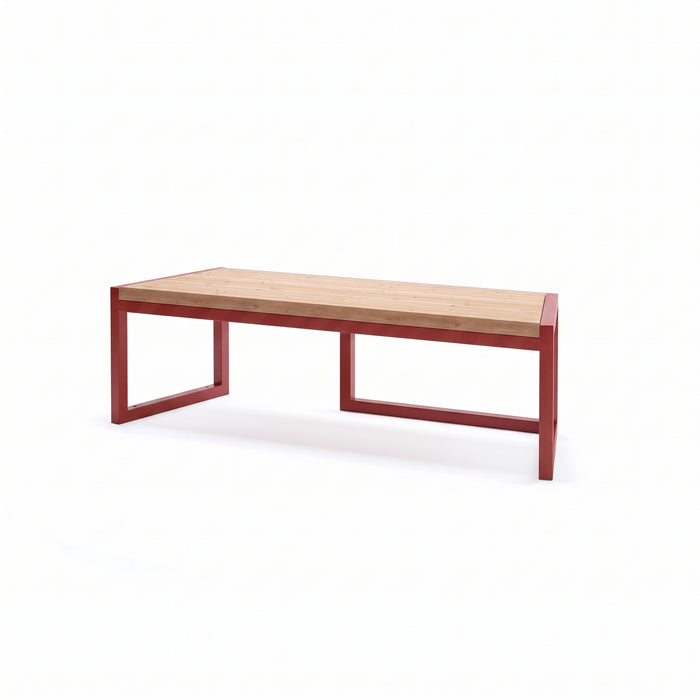 Gewerbefabrik Sitzbank Werne Outdoor Bank Parkbank Holz Rot RAL 3001