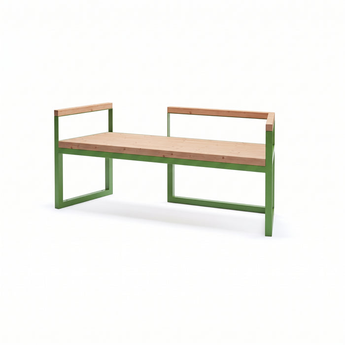 Gewerbefabrik Sitzbank Werneck Outdoor Bank Parkbank Holz Grün RAL 6018