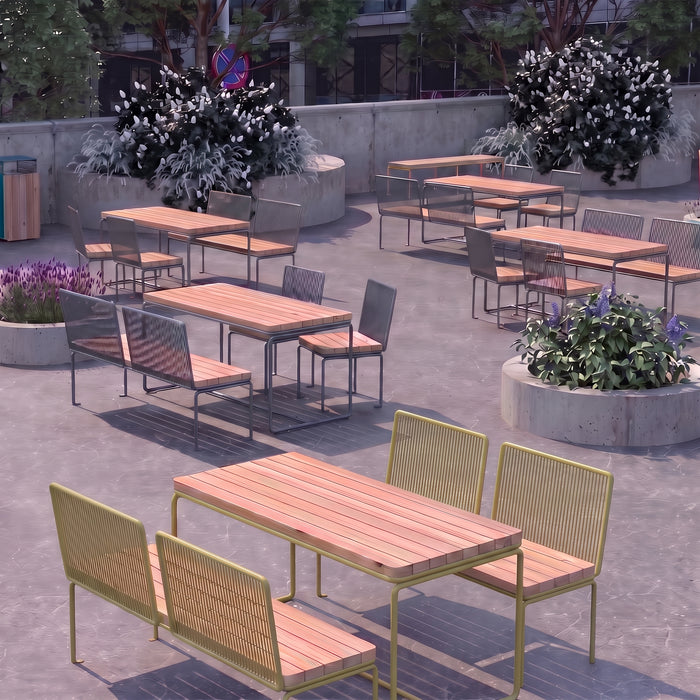 Gewerbefabrik Sitzgruppe Ascheberg Garten Sitz Gruppe Holz Sitzgarnitur Grün RAL 6018 Szene