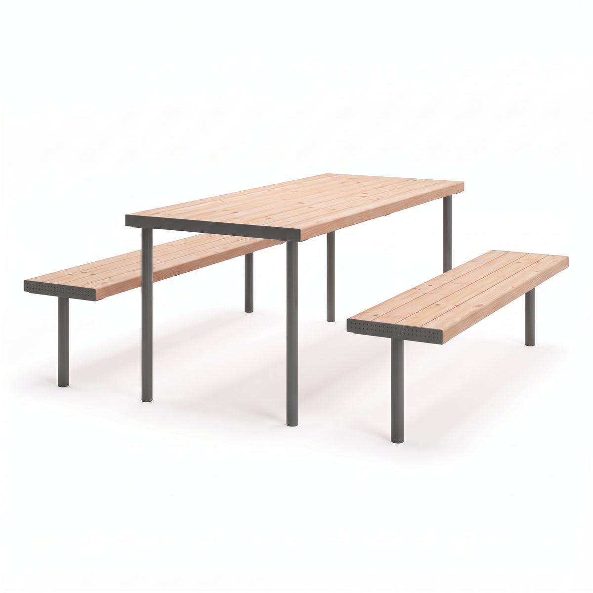 Gewerbefabrik Sitzgruppe Gerbstedt Garten Sitz Gruppe Holz Sitzgarnitur Grau RAL 7011