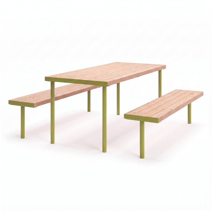 Gewerbefabrik Sitzgruppe Gerbstedt Garten Sitz Gruppe Holz Sitzgarnitur Grün RAL 6018