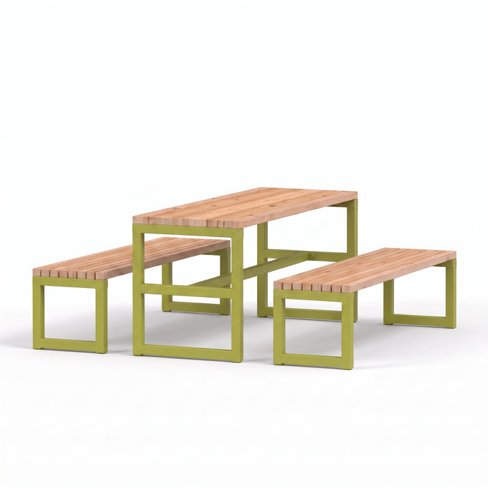 Gewerbefabrik Sitzgruppe Stolberg Garten Sitz Gruppe Holz Sitzgarnitur Grün RAL 6018