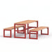 Gewerbefabrik Sitzgruppe Stolberg Garten Sitz Gruppe Holz Sitzgarnitur Rot RAL 3001