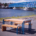 Gewerbefabrik Sitzgruppe Usingen Garten Sitz Gruppe Holz Sitzgarnitur Blau RAL 5005 Szene