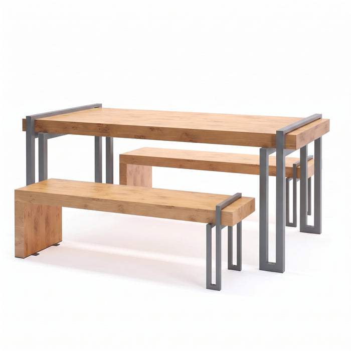 Gewerbefabrik Sitzgruppe Usingen Garten Sitz Gruppe Holz Sitzgarnitur Grau RAL 7011
