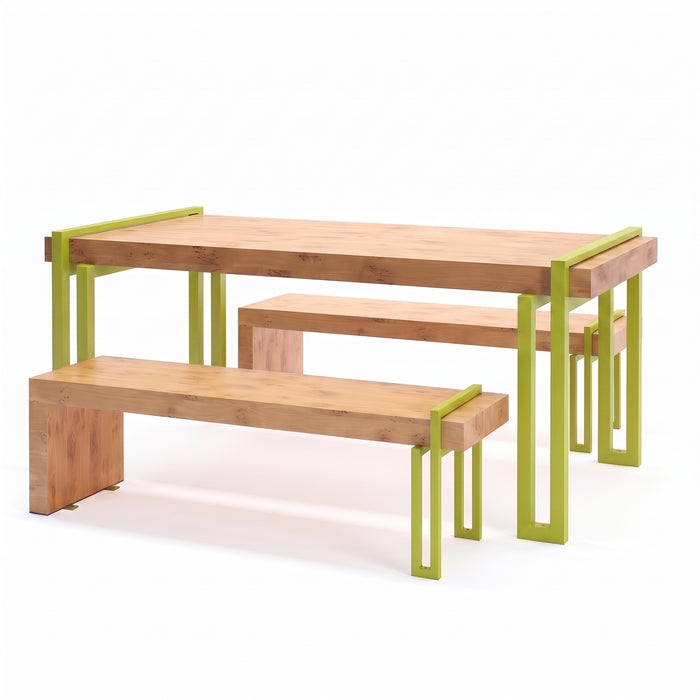 Gewerbefabrik Sitzgruppe Usingen Garten Sitz Gruppe Holz Sitzgarnitur Grün RAL 6018