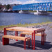 Gewerbefabrik Sitzgruppe Usingen Garten Sitz Gruppe Holz Sitzgarnitur Rot RAL 3001 Szene