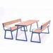 Gewerbefabrik Sitzgruppe Weilerbach Garten Sitz Gruppe Holz Sitzgarnitur Blau RAL 5005 Armlehne