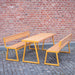 Gewerbefabrik Sitzgruppe Weilerbach Garten Sitz Gruppe Holz Sitzgarnitur Gelb RAL 1028 Szene