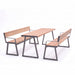 Gewerbefabrik Sitzgruppe Weilerbach Garten Sitz Gruppe Holz Sitzgarnitur Grau RAL 7011 Armlehne