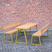 Gewerbefabrik Sitzgruppe Weilerbach Garten Sitz Gruppe Holz Sitzgarnitur Grün RAL 6018 Szene