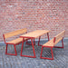 Gewerbefabrik Sitzgruppe Weilerbach Garten Sitz Gruppe Holz Sitzgarnitur Rot RAL 3001 Szene