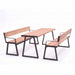 Gewerbefabrik Sitzgruppe Weilerbach Garten Sitz Gruppe Holz Sitzgarnitur Schwarz RAL 9017 Armlehne