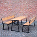 Gewerbefabrik Sitzgruppe Weilerbach Garten Sitz Gruppe Holz Sitzgarnitur Schwarz RAL 9017 Szene