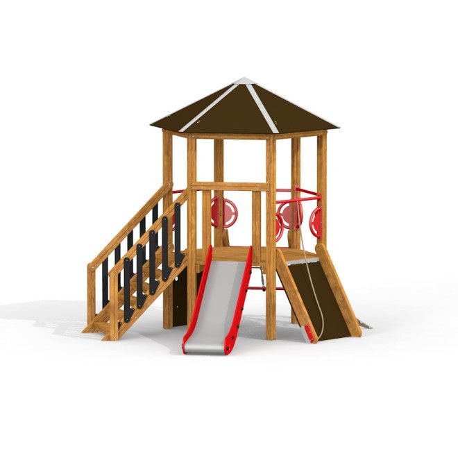 Gewerbefabrik Spielhaus Lenja Outdoor Spielgeraet Kinderhaus 1 Jahre U3 Holz Spielplatz