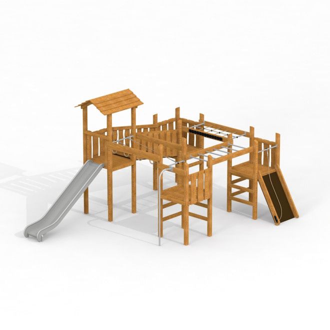 Gewerbefabrik Spielturm Leonard Outdoor Spielgeraet Kletterturm 3 Jahre Holz Spielplatz