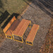Gewerbefabrik Tisch Arnshausen Holz Outdoor Stadtmobiliar Gelb RAL 1028 Szene