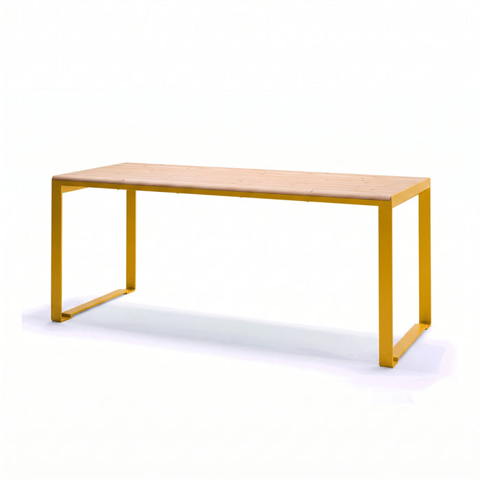 Gewerbefabrik Tisch Arnshausen Holz Outdoor Stadtmobiliar Gelb RAL 1028