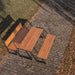 Gewerbefabrik Tisch Arnshausen Holz Outdoor Stadtmobiliar Schwarz RAL 9017 Szene