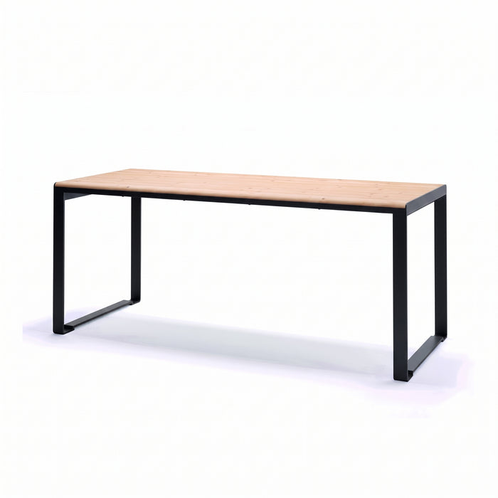 Gewerbefabrik Tisch Arnshausen Holz Outdoor Stadtmobiliar Schwarz RAL 9017