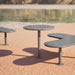 Gewerbefabrik Tisch Eichstedt Stahl Outdoor Stadtmobiliar Grau RAL 7011 Sitzgruppe