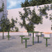 Gewerbefabrik Tisch Eichstedt Stahl Outdoor Stadtmobiliar Grün RAL 6018 Szene