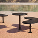 Gewerbefabrik Tisch Eichstedt Stahl Outdoor Stadtmobiliar Schwarz RAL 9017 Sitzgruppe