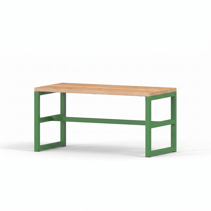 Gewerbefabrik Tisch Eppenberg Holz Outdoor Stadtmobiliar Grün RAL 6018