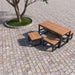 Gewerbefabrik Tisch Eppenberg Holz Outdoor Stadtmobiliar Schwarz RAL 9017 Sitzgruppe