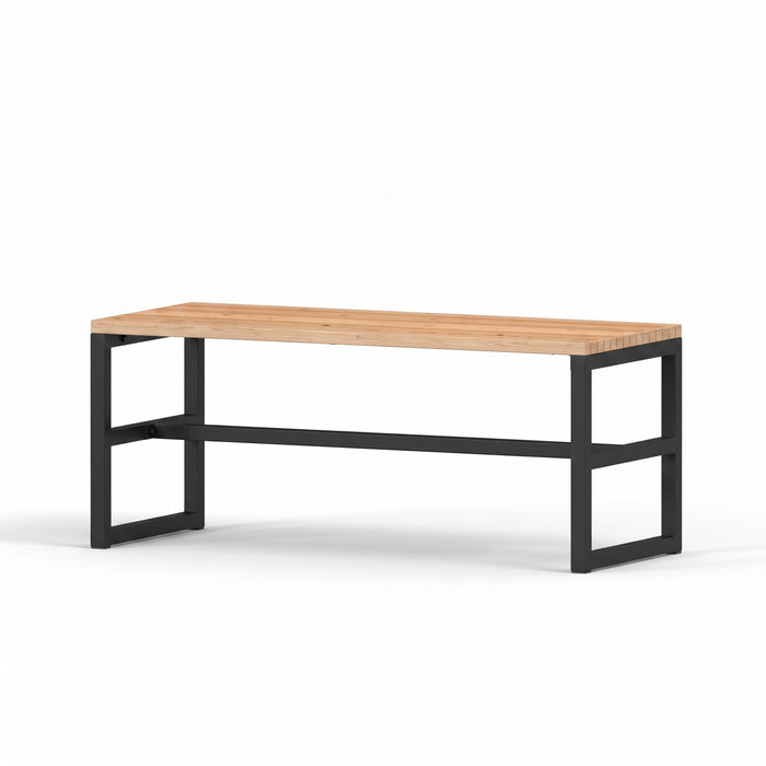 Gewerbefabrik Tisch Eppenbrunn Holz Outdoor Stadtmobiliar Schwarz RAL 9017