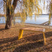 Gewerbefabrik Tisch Erlenmoos Holz Outdoor Stadtmobiliar Gelb RAL 1028 Sitzgruppe