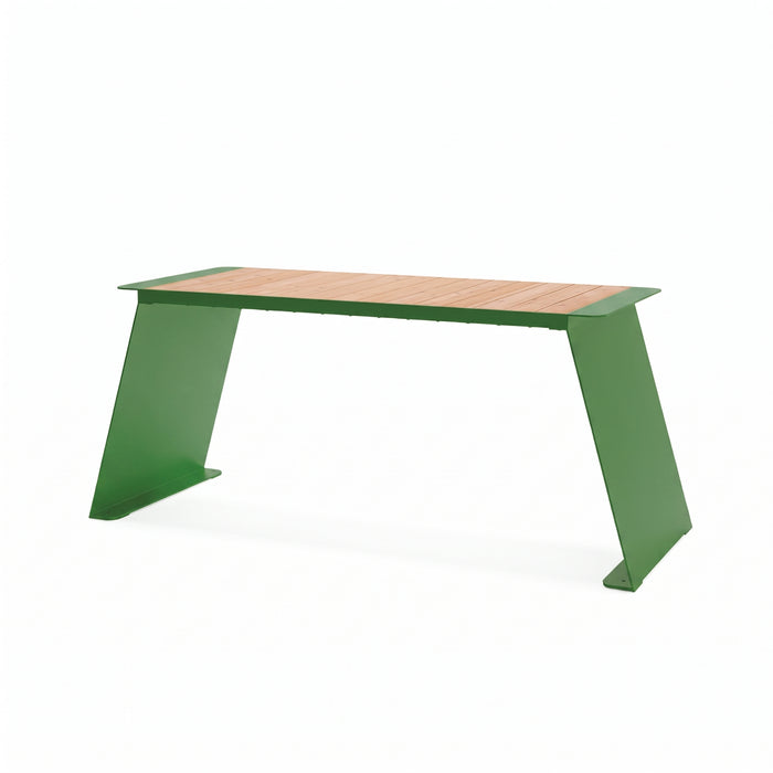 Gewerbefabrik Tisch Erlenmoos Holz Outdoor Stadtmobiliar Grün RAL 6018