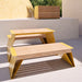 Gewerbefabrik Tisch Erlstedt Holz Outdoor Stadtmobiliar Gelb RAL 1028 Sitzgruppe