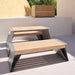 Gewerbefabrik Tisch Erlstedt Holz Outdoor Stadtmobiliar Grau RAL 7011 Sitzgruppe