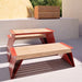 Gewerbefabrik Tisch Erlstedt Holz Outdoor Stadtmobiliar Rot RAL 3001 Sitzgruppe
