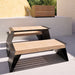 Gewerbefabrik Tisch Erlstedt Holz Outdoor Stadtmobiliar Schwarz RAL 9017 Sitzgruppe