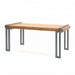 Gewerbefabrik Tisch Herrstein Holz Outdoor Stadtmobiliar Grau RAL 7011