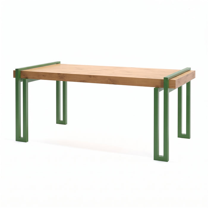 Gewerbefabrik Tisch Herrstein Holz Outdoor Stadtmobiliar Grün RAL 6018