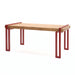 Gewerbefabrik Tisch Herrstein Holz Outdoor Stadtmobiliar Rot RAL 3001