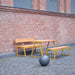 Gewerbefabrik Tisch Kirsbach Holz Outdoor Stadtmobiliar Gelb RAL 1028 Hof