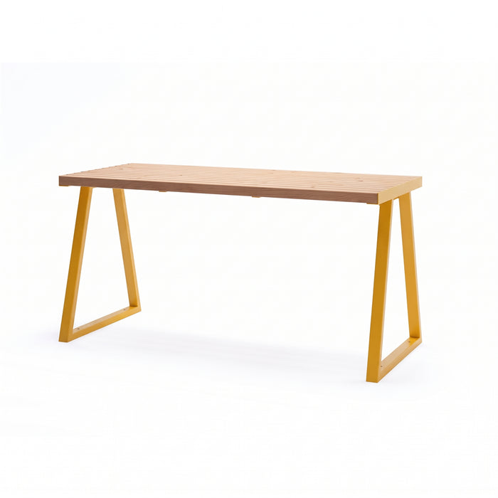 Gewerbefabrik Tisch Kirsbach Holz Outdoor Stadtmobiliar Gelb RAL 1028