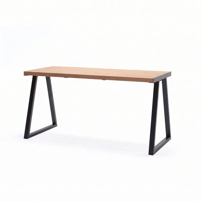 Gewerbefabrik Tisch Kirsbach Holz Outdoor Stadtmobiliar Schwarz RAL 9017