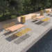 Gewerbefabrik Tisch Lengenwang Holz Outdoor Stadtmobiliar Gelb RAL 1028 Sitzgruppe
