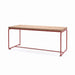 Gewerbefabrik Tisch Lengenwang Holz Outdoor Stadtmobiliar Rot RAL 3001