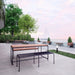 Gewerbefabrik Tisch Lengenwang Holz Outdoor Stadtmobiliar Schwarz RAL 9017 Szene