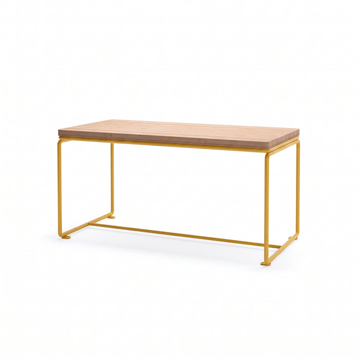 Gewerbefabrik Tisch Lenglern Holz Outdoor Stadtmobiliar Gelb RAL 1028