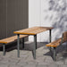 Gewerbefabrik Tisch Neubeckum Outdoor Stadtmobiliar Grau RAL 7011 Sitzgruppe